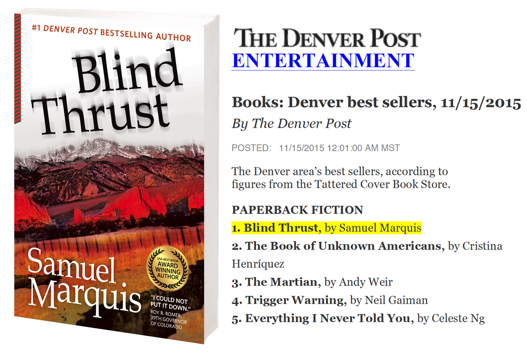 Blind Thrust bestseller list (1)