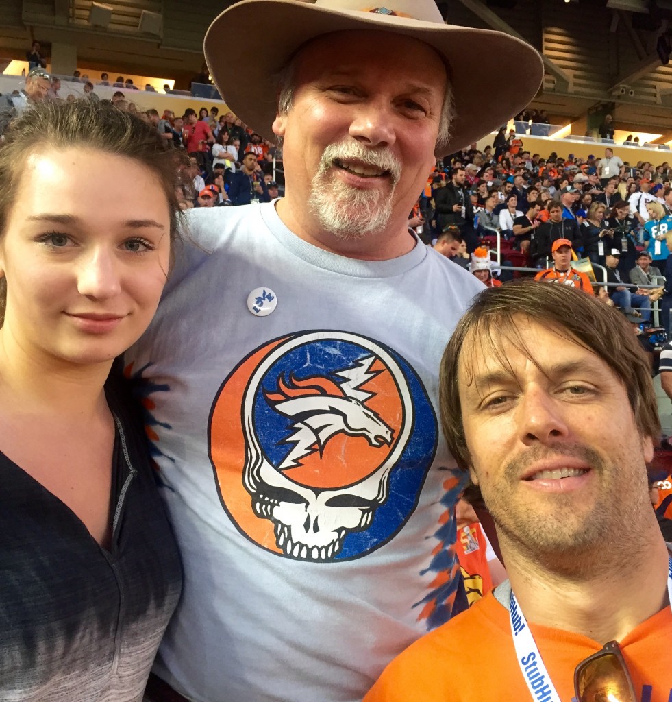 Super Bowl 50 - #1 Denver Post Bestselling Author Samuel Marquis with Former Broncos All-Pro QB Jake Plummer and his daughter